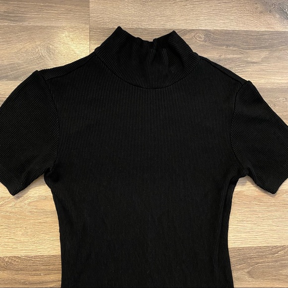 L’Agence Black Ribbed Ami Mock Neck Dress - Picture 4 of 7